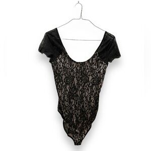 Express | Women's Bodysuit Lace Sheer Top | Size Medium